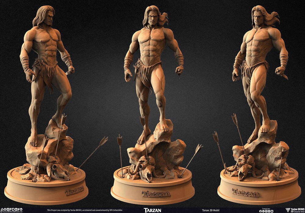 Tarzan 3D Model sculpted by Yacine BRINIS 001