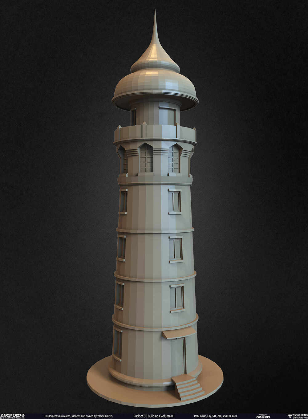 Pack of 30 Buildings Vol 01 Sculpted by Yacine BRINIS Set 011