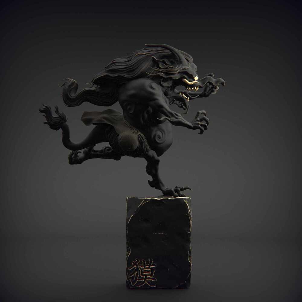JAPAN_YOKAI_BAKU_SCULPTURE_ZBRSUH_KEYSHOT_01