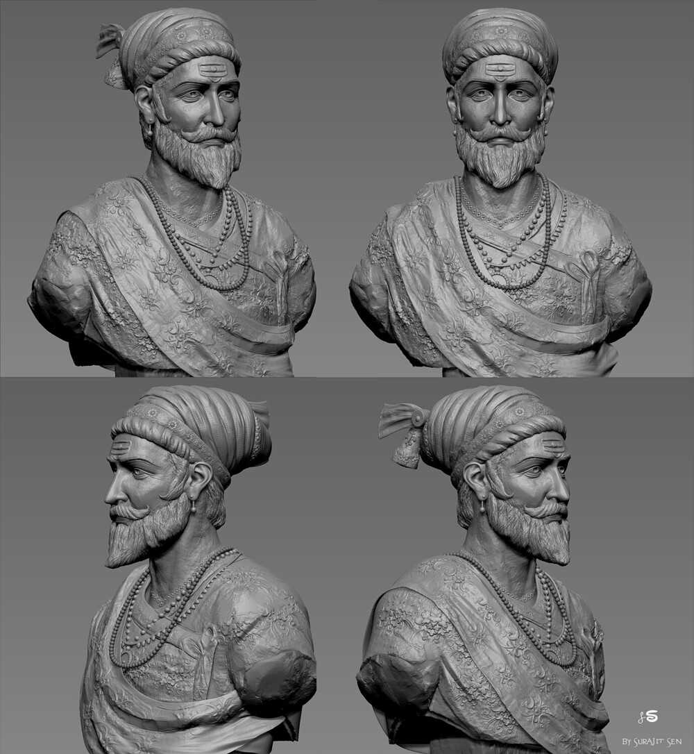 surajit-sen-chhatrapati-shivaji-maharaj-digital-sculpture-surajitsen-Aug2022