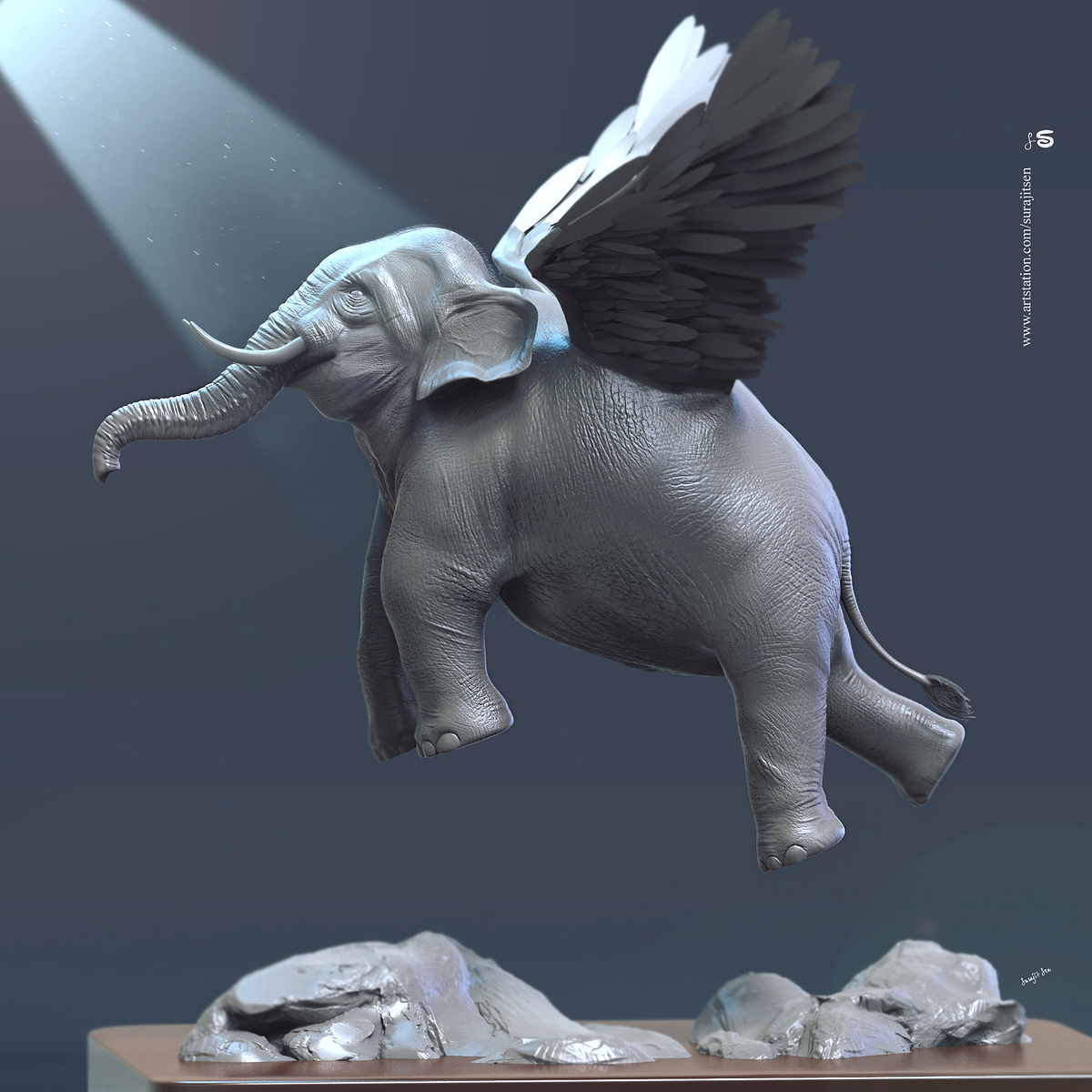 Levitation_Flying%20Elephant_Digital_Sculpting_SurajitSen_April_2019