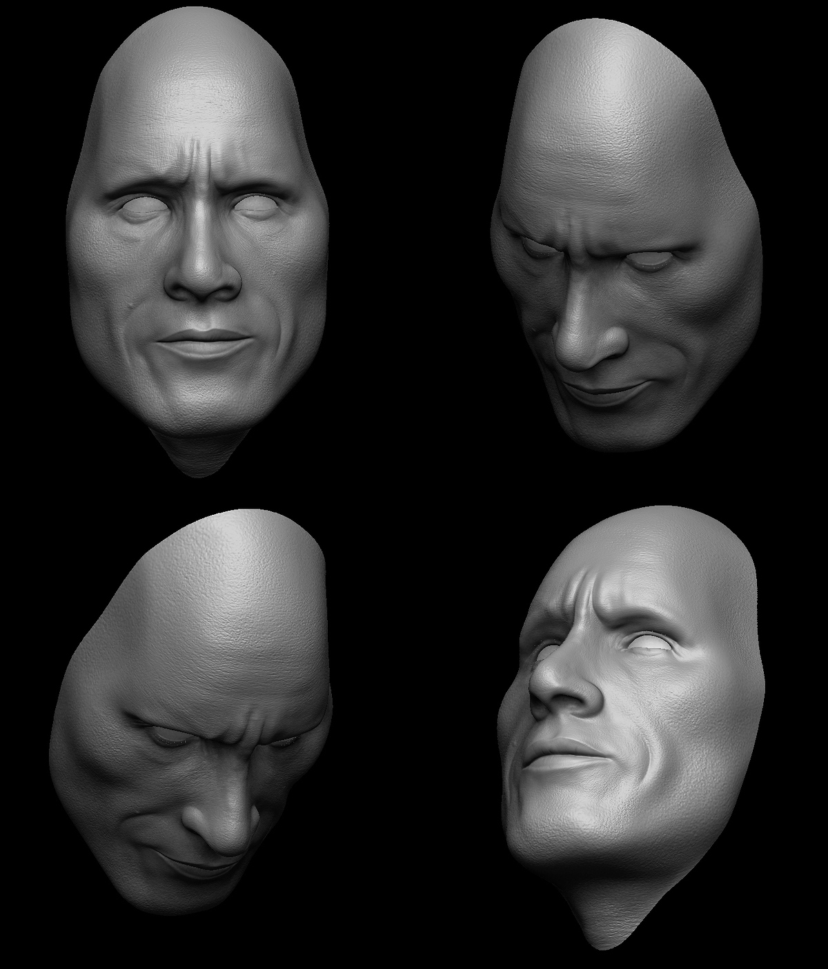 2_Dwayne Johnson_3D Porttrait_SculptsShots_ by Surajit Sen