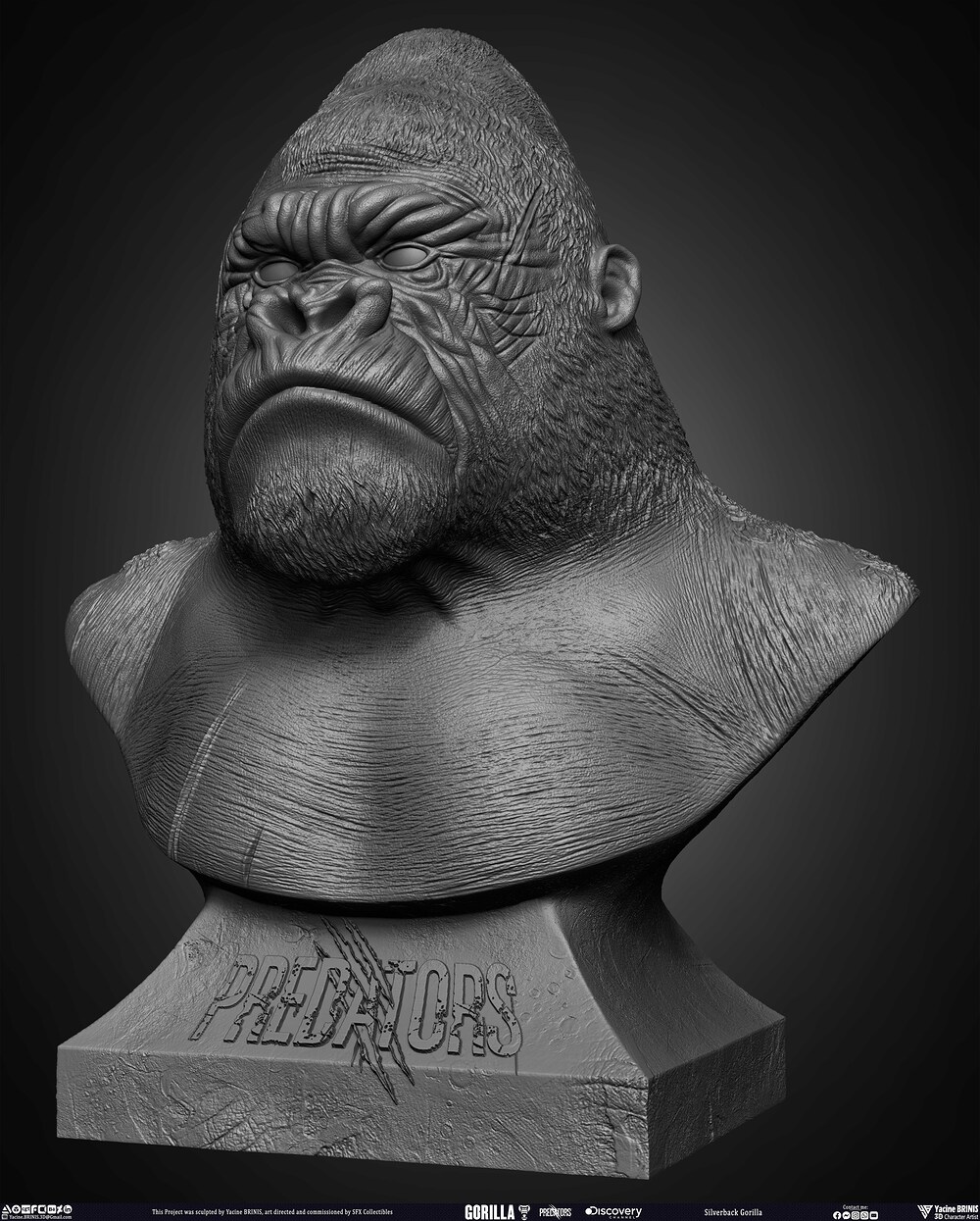 Silverback Gorilla Predator sculpted by Yacine BRINIS 002