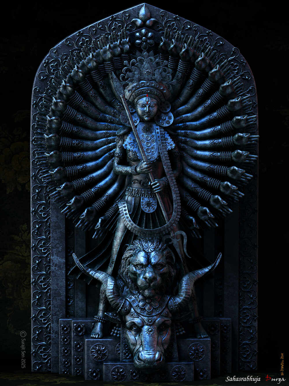 Durga_Digital_Sculpture_SurajitSen_May2025_A