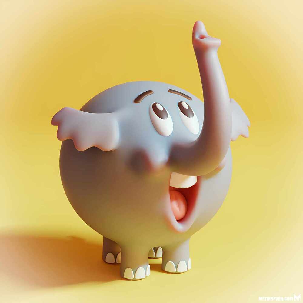 metin-seven_stylized-3d-illustrator-cartoon-character-designer_cute-baby-elephant-mastodon