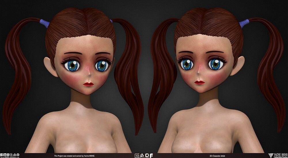 Female Anime Vol 01 Cartoon Character sculpted by Yacine BRINIS 004