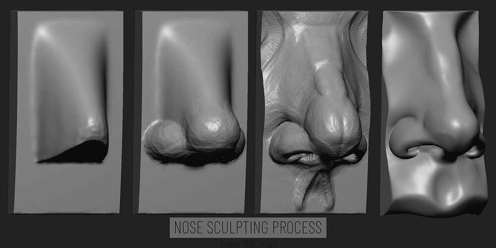 Nose sculpting process