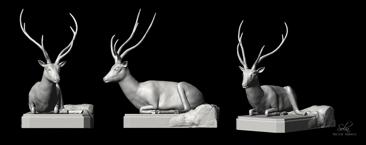 Deer Sculpture_Zbrush-Base Render 1