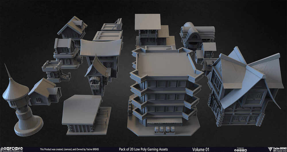 20 Low Poly Gaming Assets Volume 01 Sculpted By Yacine BRINIS Set 31