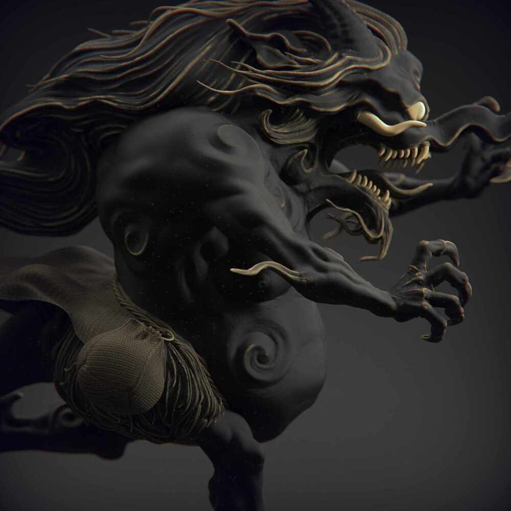 JAPAN_YOKAI_BAKU_SCULPTURE_ZBRSUH_KEYSHOT_02
