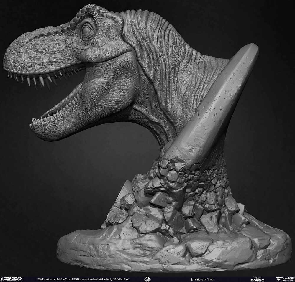 T-Rex Universal Pictures sculpted by Yacine BRINIS 014