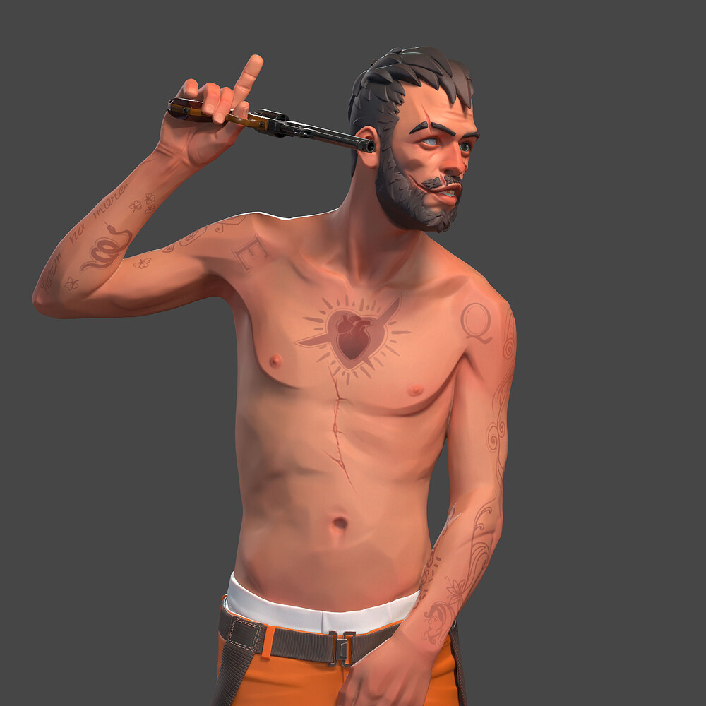 Hydell - A Stylized 3D Character Inspired by Joseph Gilgun's Iconic Role in Lockout8