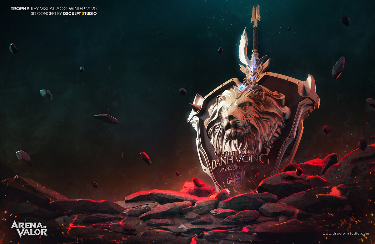 3D Concept Trophy KV AOG Winter 2020_DSCULPTSTUDIO_red