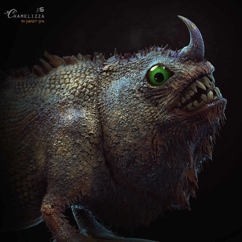 Chamelizza_Creature_Digital_Sculpture_SurajitSen_Sept2022