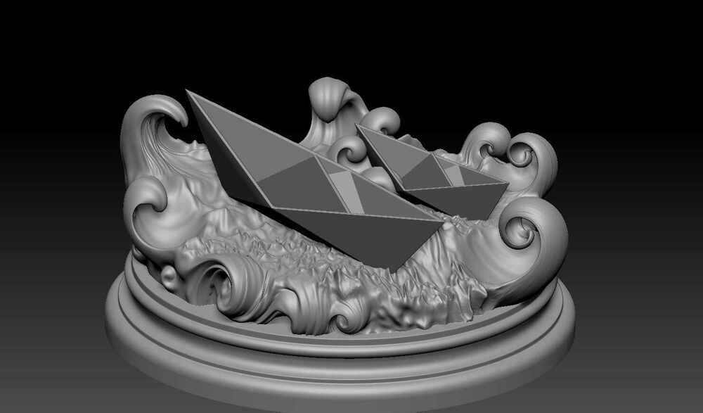 Paperboat_Digital_Sculpture_SurajitSen_Jul2023_WIP