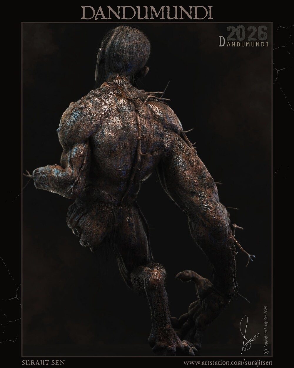 Dandumundi_Creature_Digital_Sculpture_SurajitSen_Feb2026_BK_COMP