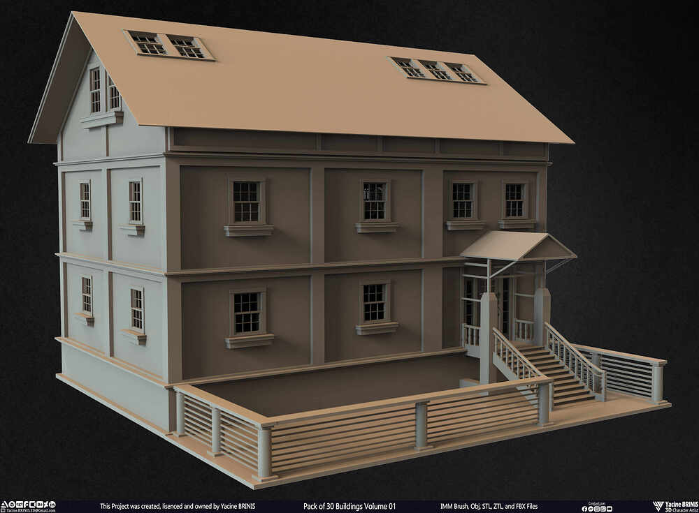 Pack of 30 Buildings Vol 01 Sculpted by Yacine BRINIS Set 029