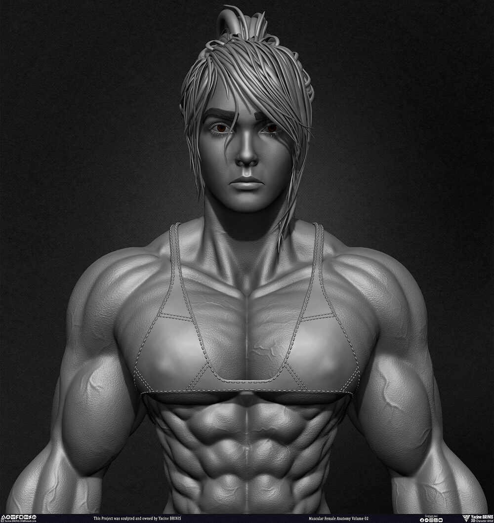 Muscular Female anatomy Volume 02 sculpted by Yacine BRINIS 010