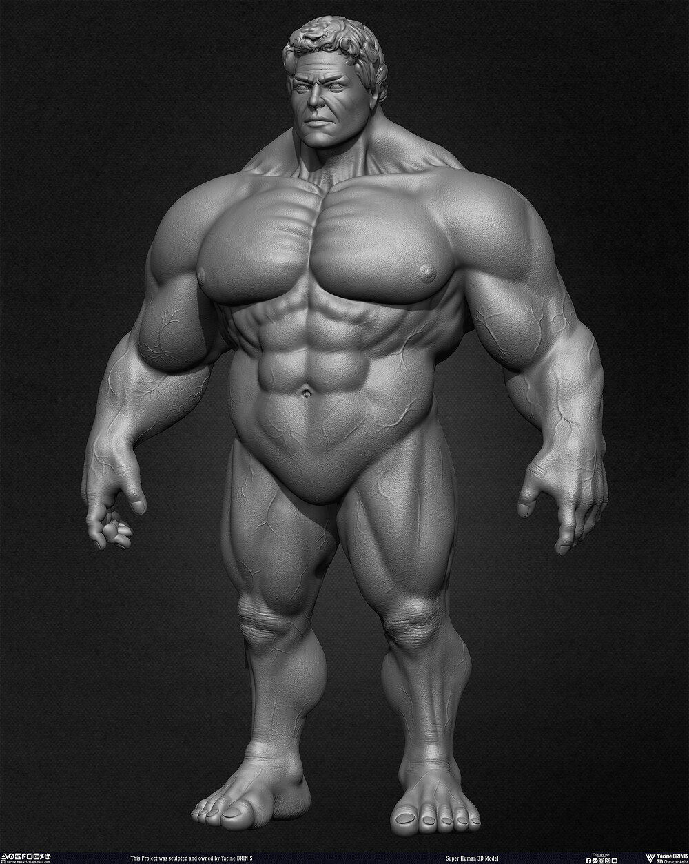Super Human 3D Model sculpted by Yacine BRINIS 012