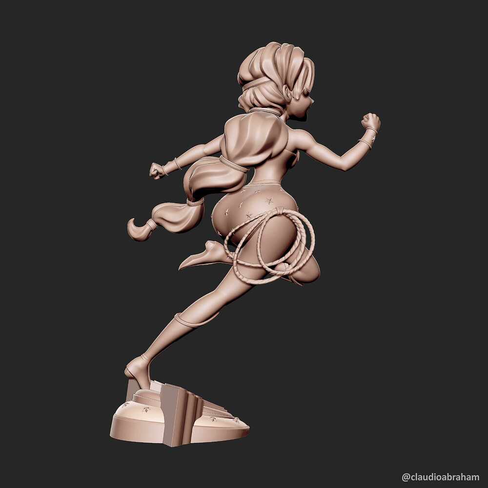 Stylized Wonder Woman - v1.rnd.06.01 - Rendering - ZBrush Raw Screenshots - Full Back Right