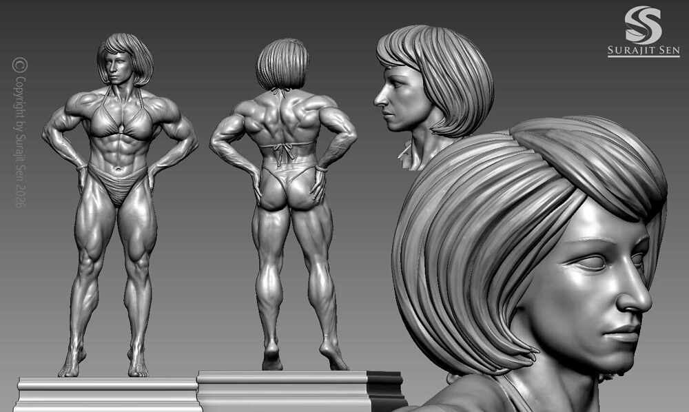 The Female Bodybuilder_Digital_SCulpture_SurajitSen_June2026_WIP