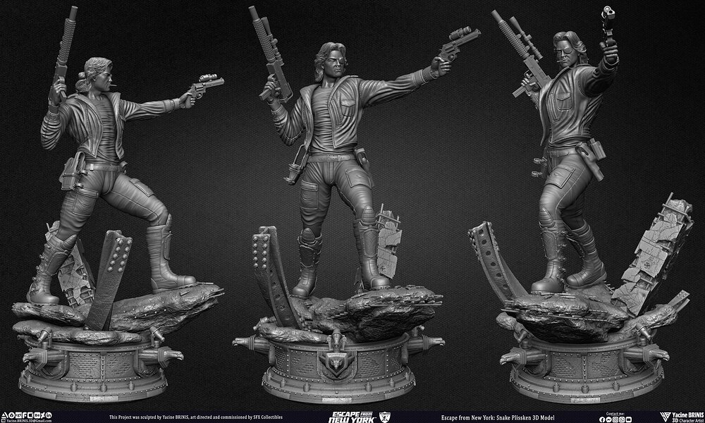 Escape from New York Snake Plissken sculpted by Yacine BRINIS 001