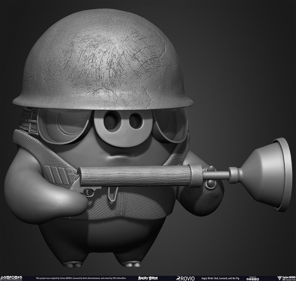 Red Leonard and the Pig Angry Birds Movie 2 Rovio Entertainment sculpted by Yacine BRINIS 012