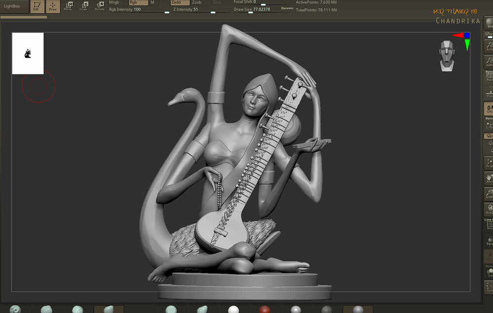 Chandrika_Digital_Sculpture_SurajitSen_Jan2025_WIP