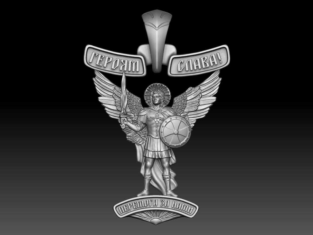 Pendant - Archangel Michael Ukraine - Digital Sculpture