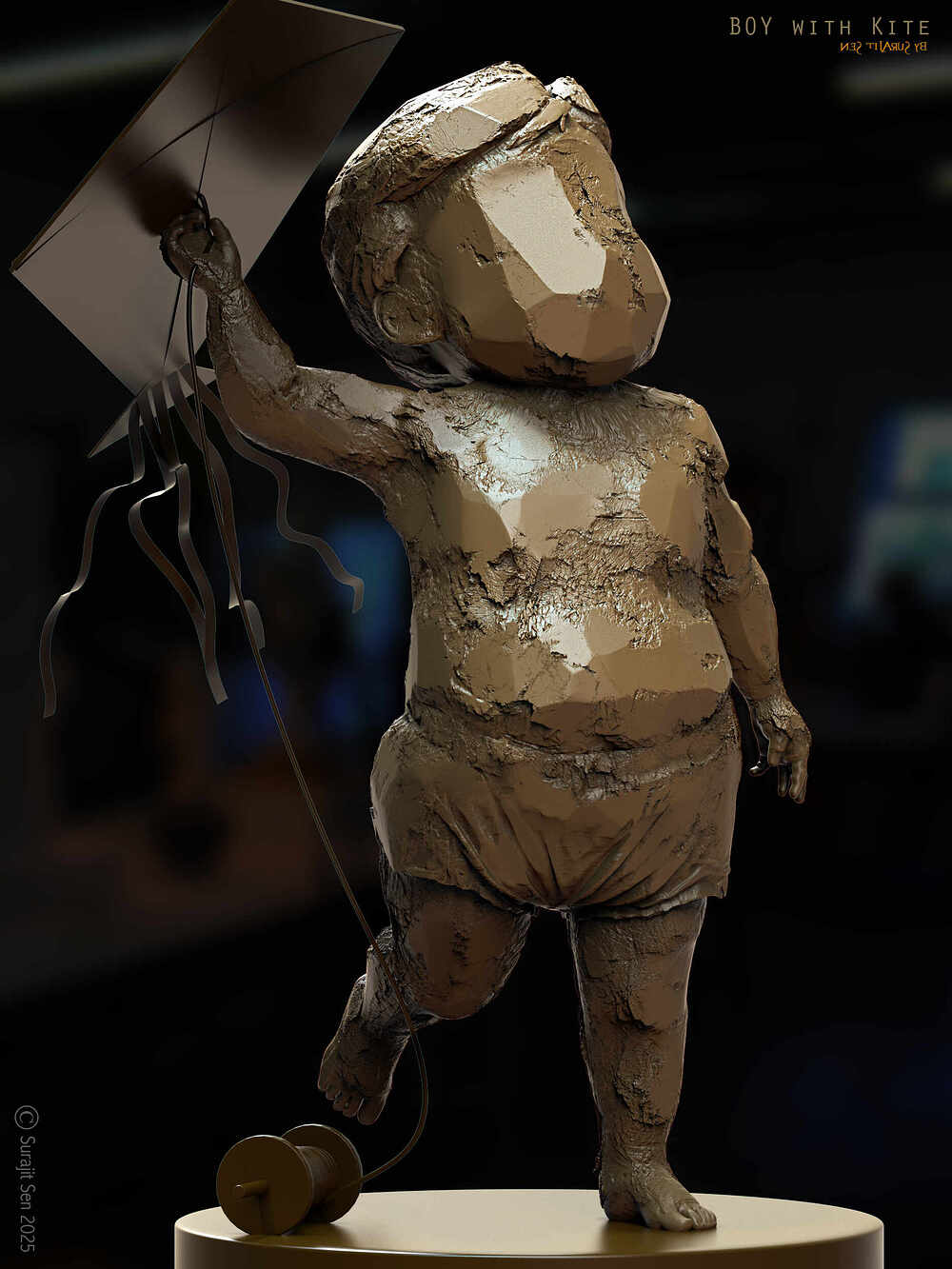 Boy_With_Kite_Digital_SCulpture_SurajitSen_Jan2025