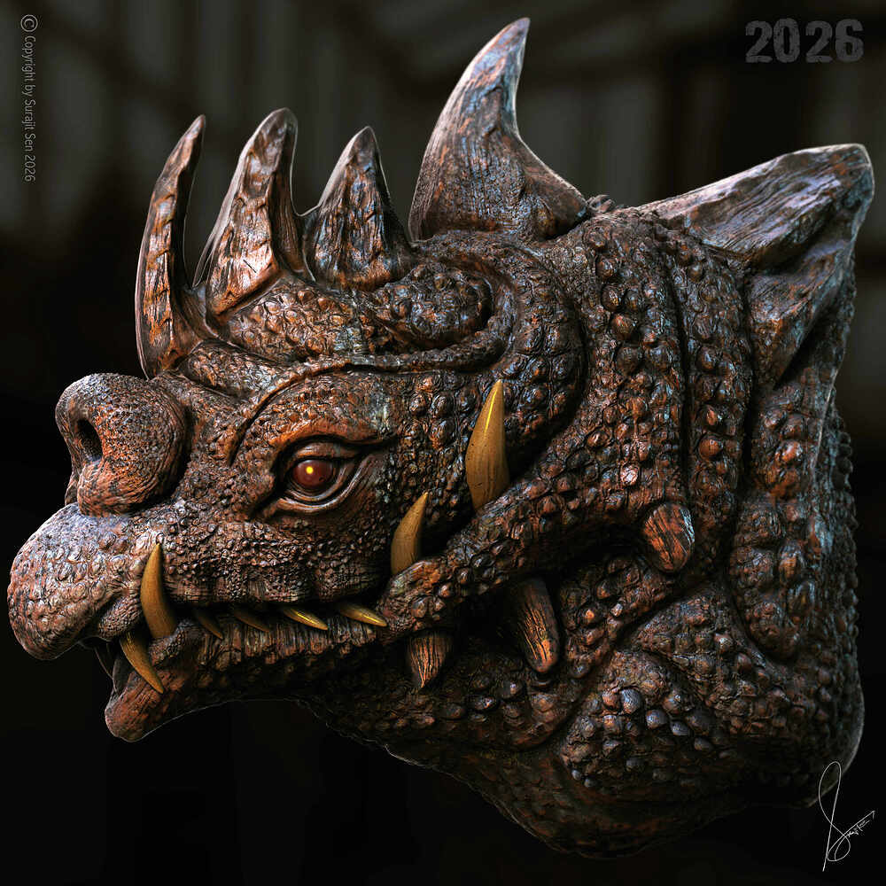 The Fossil Warden_Digital_Sculpture_SurajitSen_May2026