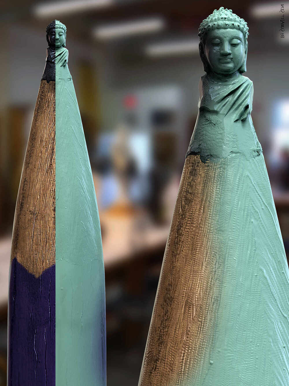 Pencil_lead_sculpture_Buddha-head_Digital_Sculpture_SurajitSen_Oct2023_G