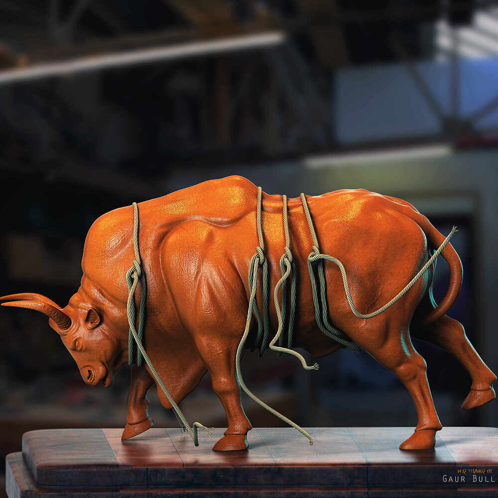 Gaur_Bull_Digital_SCulpture_SurajitSen_March2024