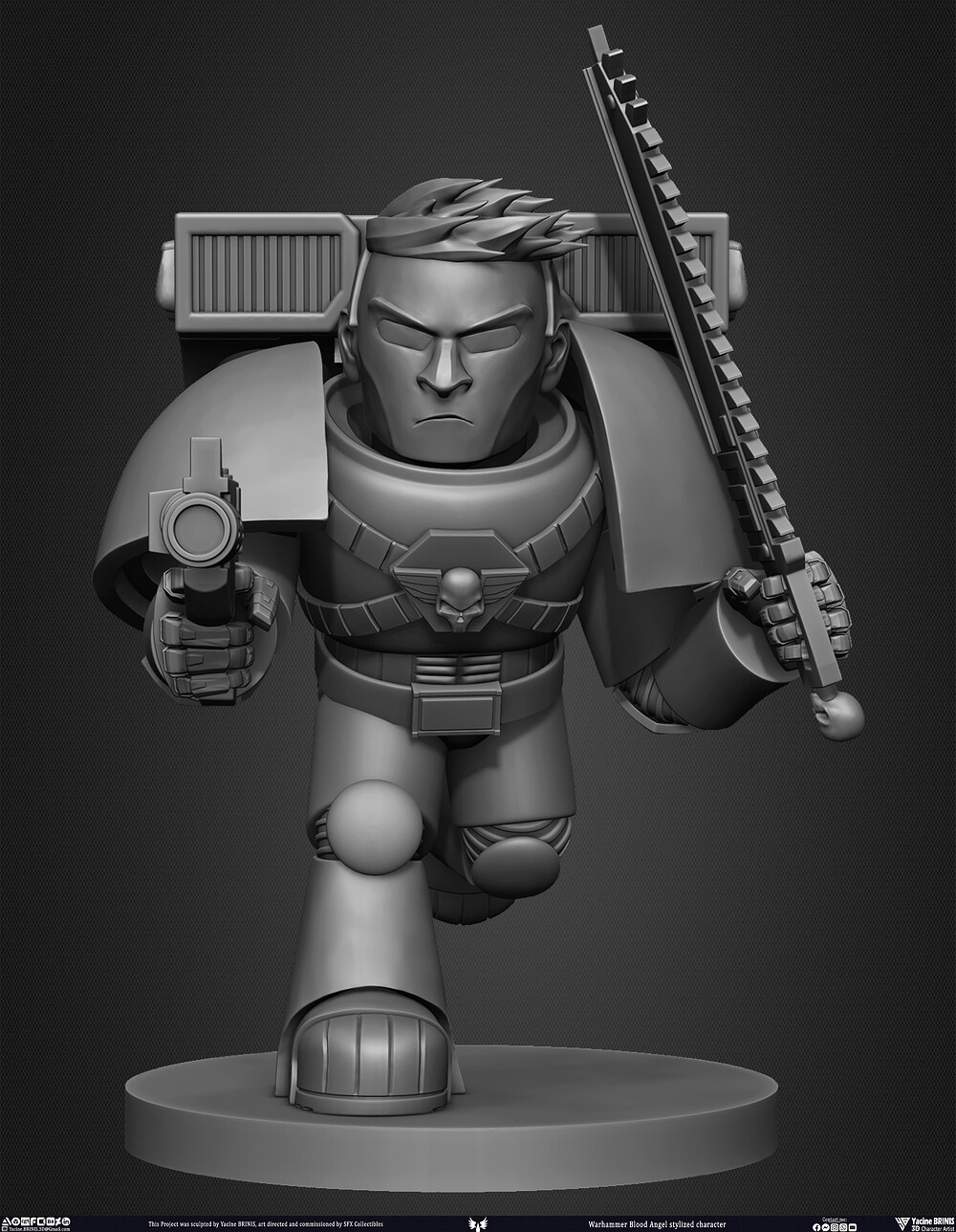 Warhammer Blood Angel 3D Model Sculpted by Yacine BRINIS 005