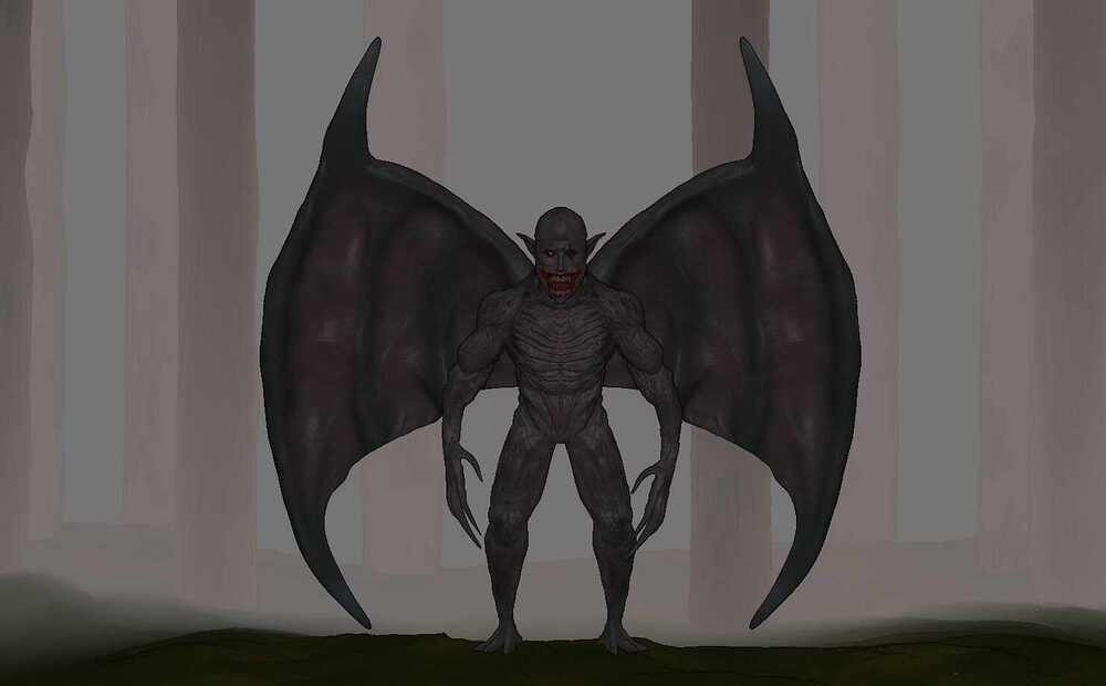 Vampire full body in fog