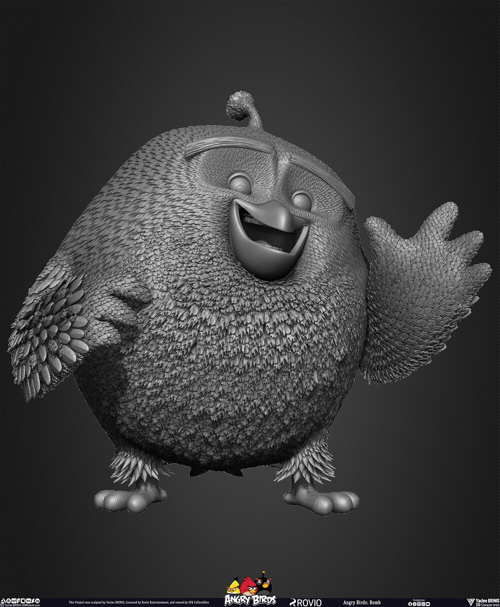 Bomb Angry Birds Rovio Entertainment, Sculpted By Yacine BRINIS 020
