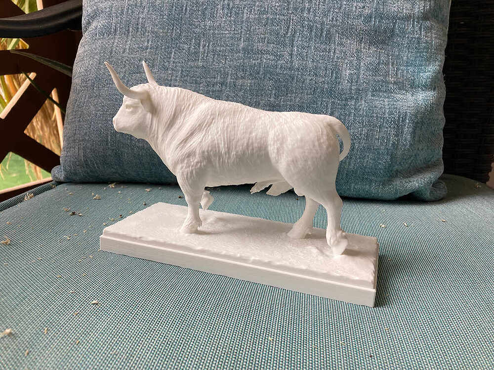 Bull Sculpture - White 1