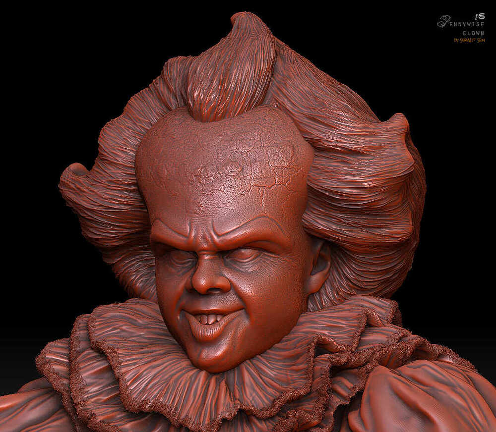 Pennywise_clown_Digital_Sculpture_SurajitSen_May2022A_clay3