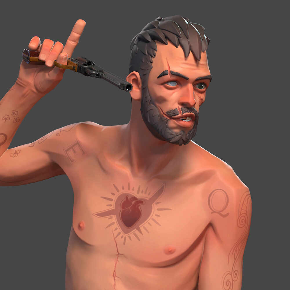 Hydell - A Stylized 3D Character Inspired by Joseph Gilgun's Iconic Role in Lockout11