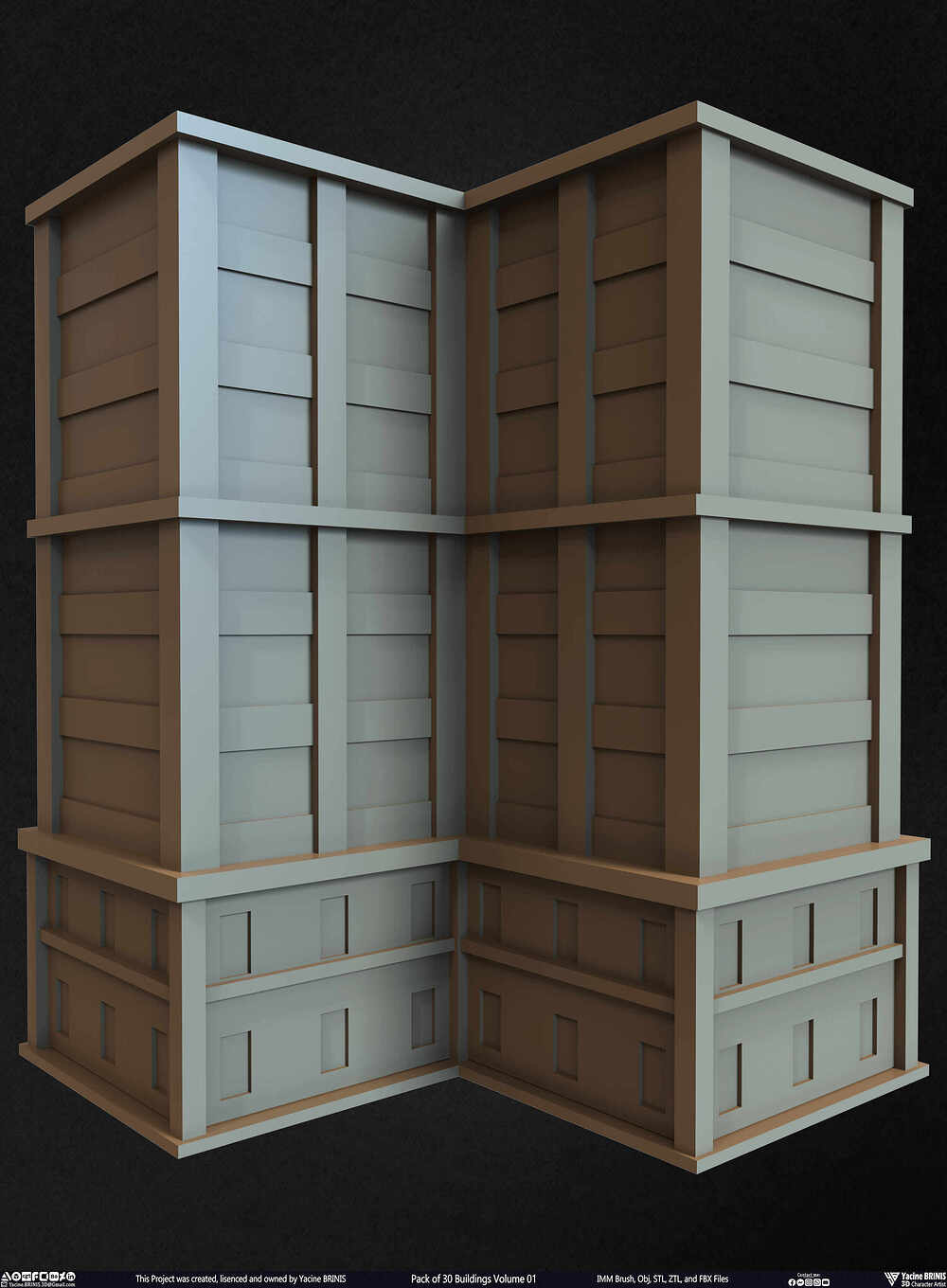 Pack of 30 Buildings Vol 01 Sculpted by Yacine BRINIS Set 016