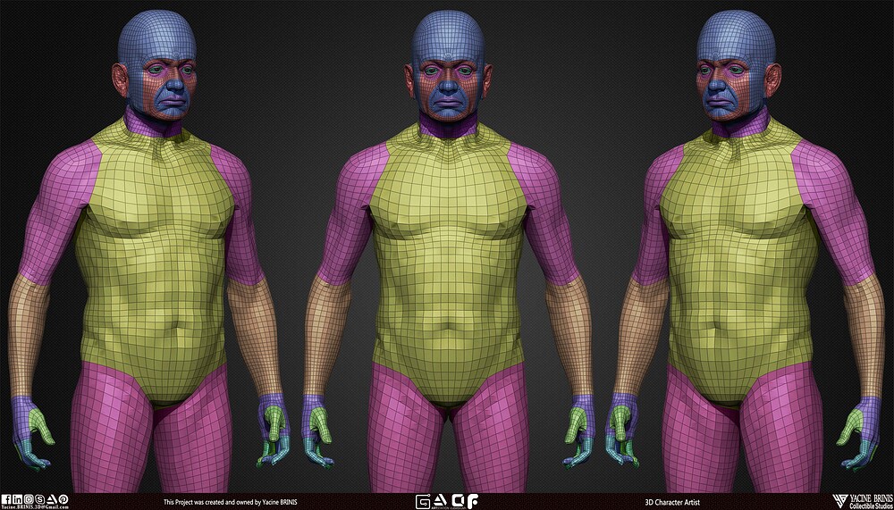 Old Man Basemesh 3D Model By Yacine BRINIS Anatomy Set 009