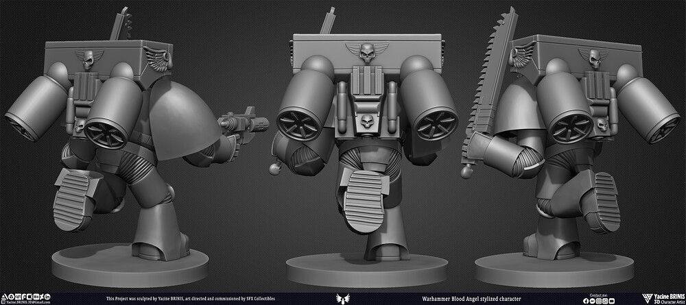 Warhammer Blood Angel 3D Model Sculpted by Yacine BRINIS 004