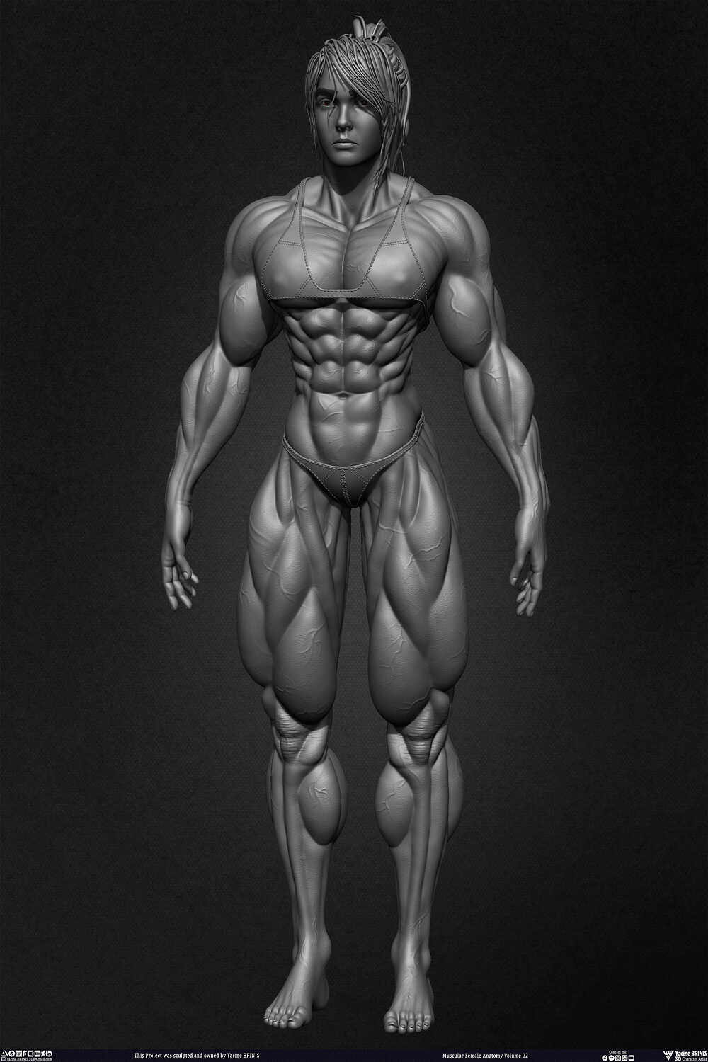 Muscular Female anatomy Volume 02 sculpted by Yacine BRINIS 006