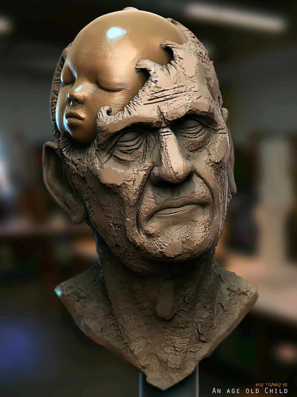 An age old Child_Digital_Sculpture_SurajitSen_March2024