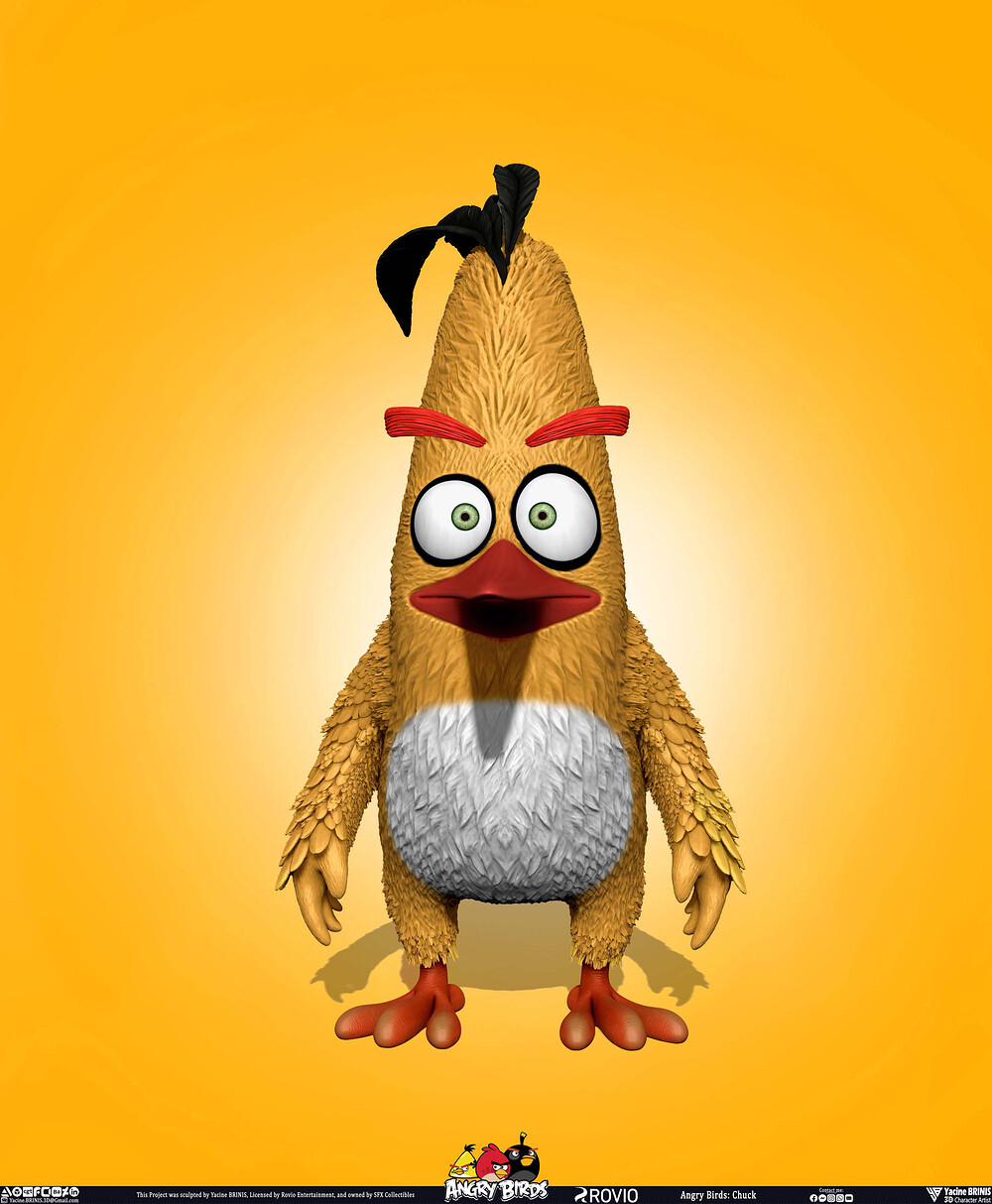 Chuck Angry Birds Rovio Entertainment sculpted by Yacine BRINIS 006