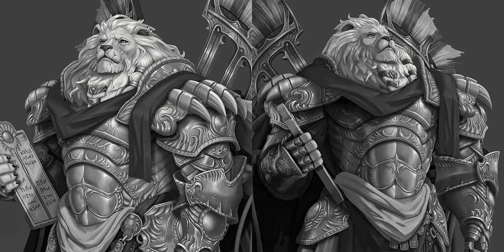 Lion_Greyscale_Previz_Turntable02