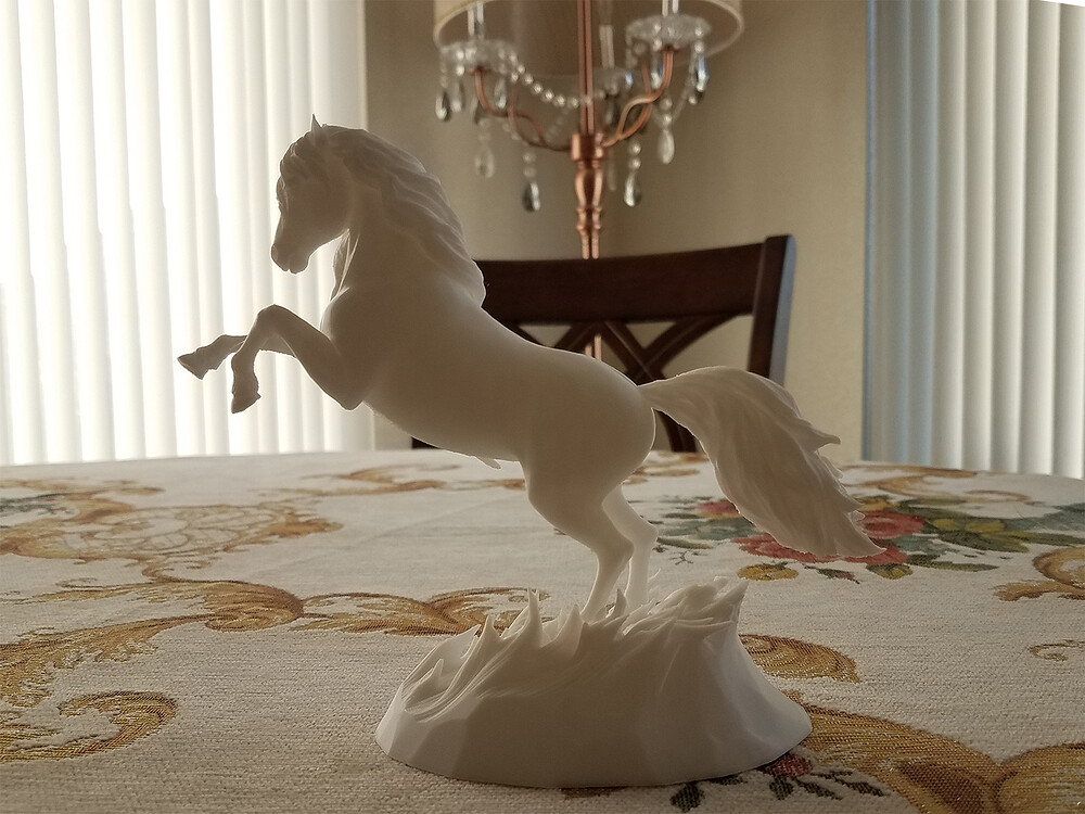 3D-printed white Horse 1