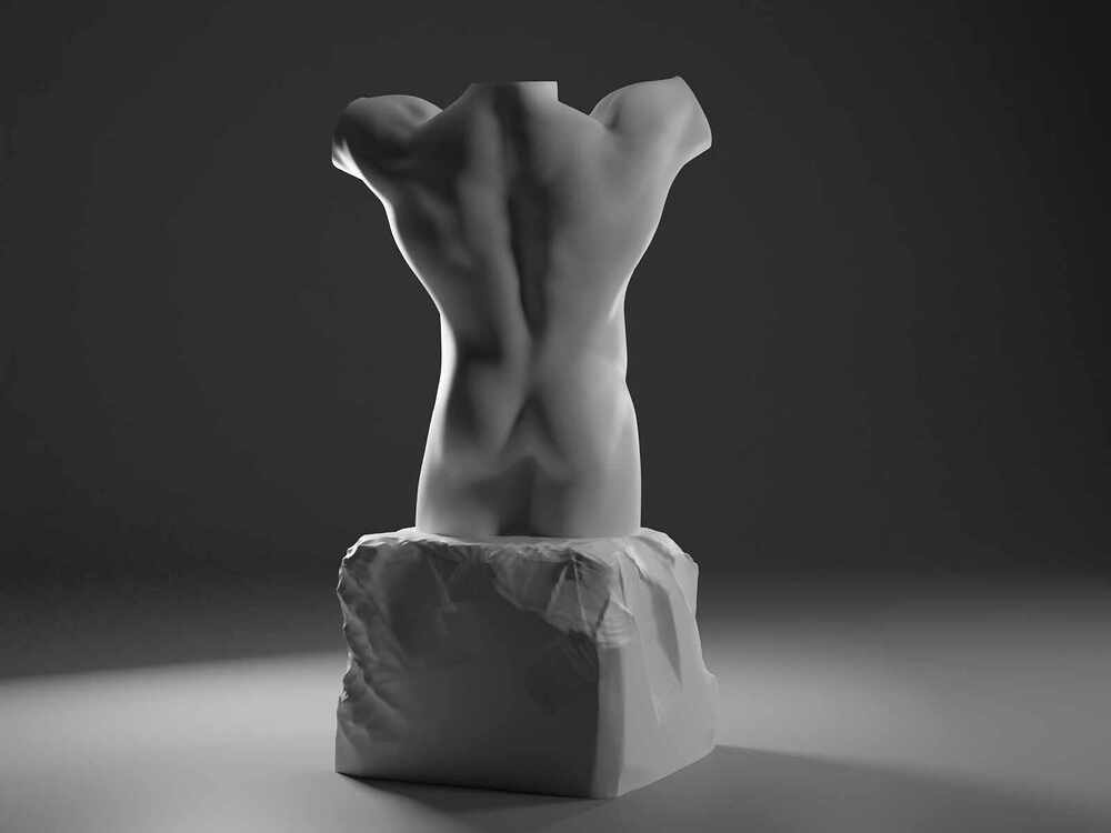 Male Torso Sculpture - Render 2