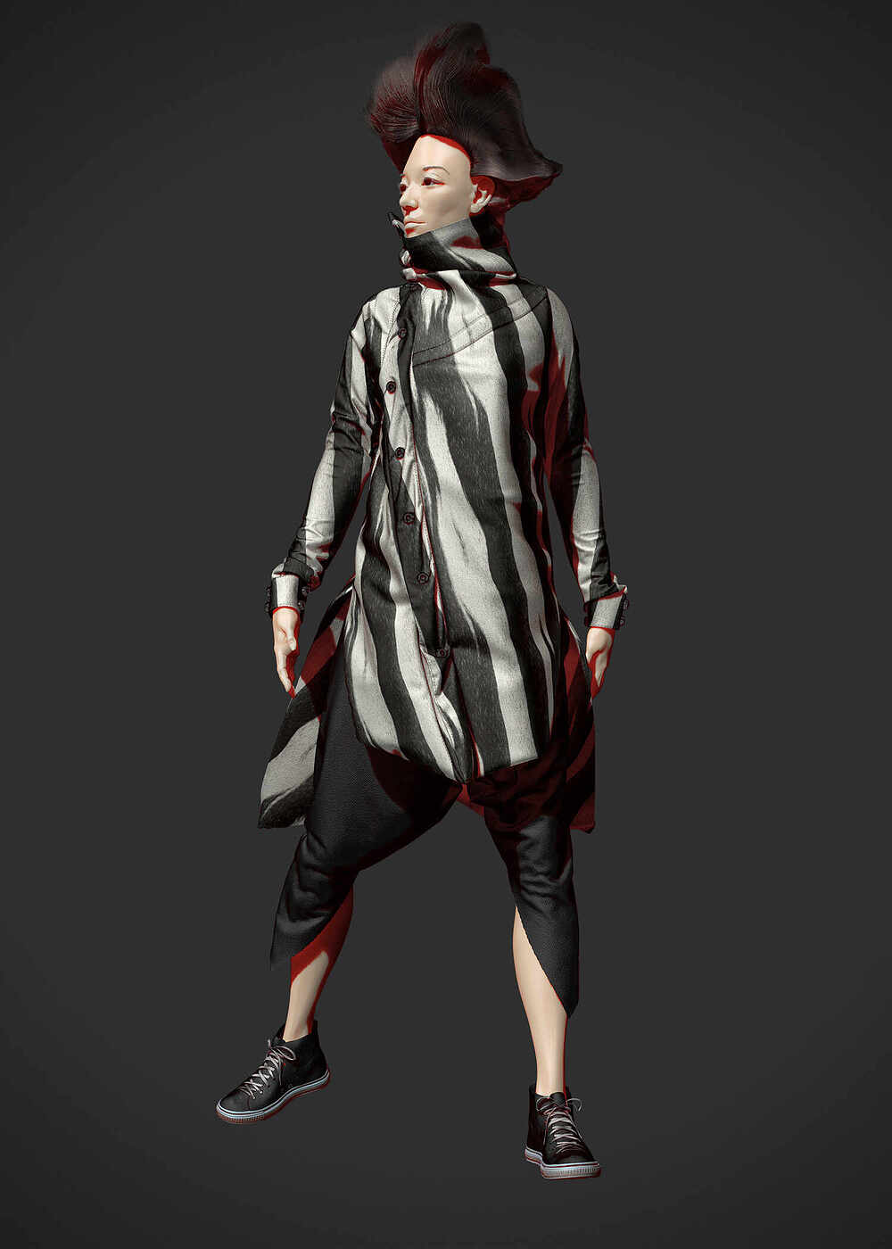 Futuristic Stripes version of Overcoat in the style of Blade Runner and William Gibson Worlds_11