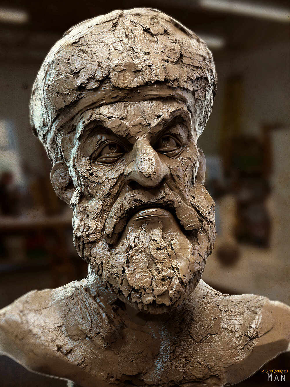 Human_Head_QWuick_Blocking_Digital_Sculpture_SurajitSen_Jan2024